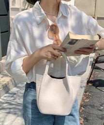 GIRL（ガール）の「【LOWO】ラタンハンドル2WAYレザーミニトートバッグ（ハンドバッグ）」