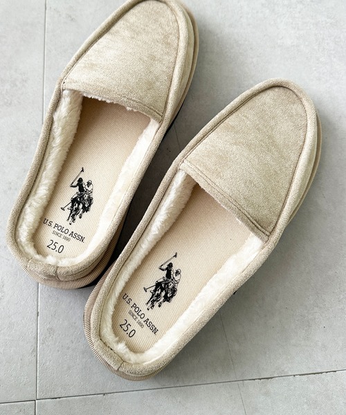 U.S. POLO ASSN.（ユーエスポロアッスン）の「GeeRA別注【U.S. POLO ASSN.】ボアスリッポン（スリッポン・レディース・ブラック/ベージュ・23cm/24cm/25cm）」の9枚目の写真