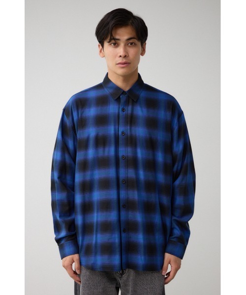 Standard Californiaオンブレチェックシャツ　青×黒 Cal Top CalTop オンブレチェックシャツ 長袖 オールドスクール