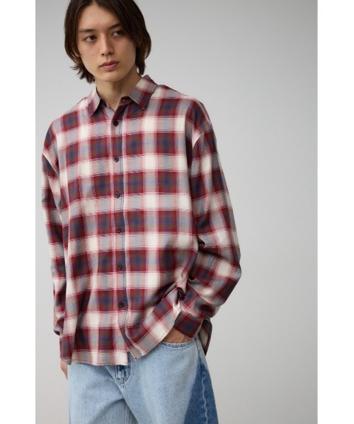 AZUL by moussy(アズールバイマウジー)の「オンブレチェックシャツ(シャツ/ブラウス・メンズ・ブラック系その他/レッド系その他/ブルー系その他・FREE)」の13枚目の写真