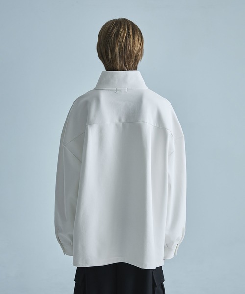 SOCCE(ソーシー)の「バルーンスリーブドレープコットンポンチハーフジップカットソー(Tシャツ/カットソー・メンズ・ネイビー/ブラック/ホワイト・L/XL/S/M)」の10枚目の写真