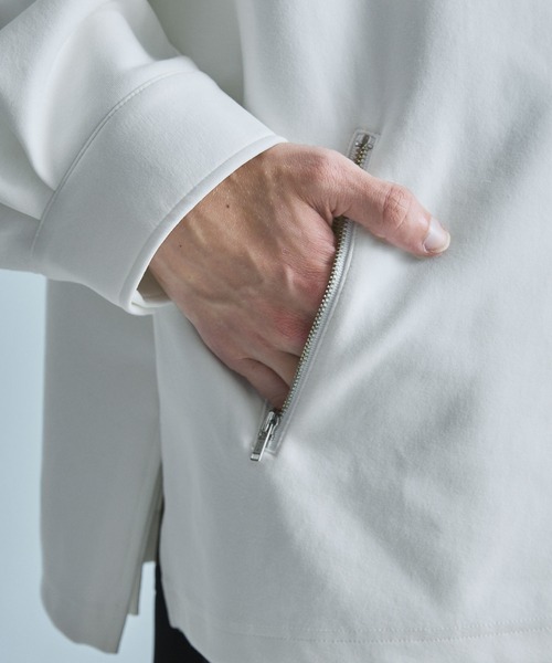 SOCCE(ソーシー)の「バルーンスリーブドレープコットンポンチハーフジップカットソー(Tシャツ/カットソー・メンズ・ネイビー/ブラック/ホワイト・L/XL/S/M)」の15枚目の写真