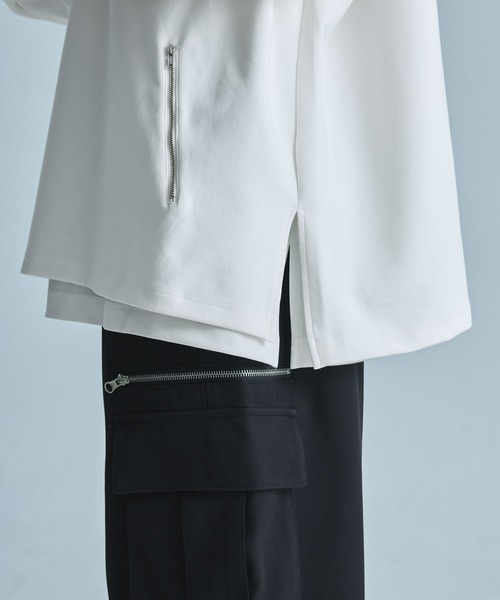 SOCCE(ソーシー)の「バルーンスリーブドレープコットンポンチハーフジップカットソー(Tシャツ/カットソー・メンズ・ネイビー/ブラック/ホワイト・L/XL/S/M)」の17枚目の写真