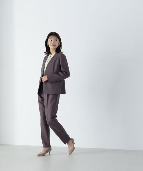 NATURAL BEAUTY BASIC(ナチュラルビューティーベーシック)の「◇パウダーツイル SETUP ノーカラージャケット(ノーカラージャケット・レディース・ブラウン/ネイビー・LARGE/MEDIUM/SMALL)」の6枚目の写真
