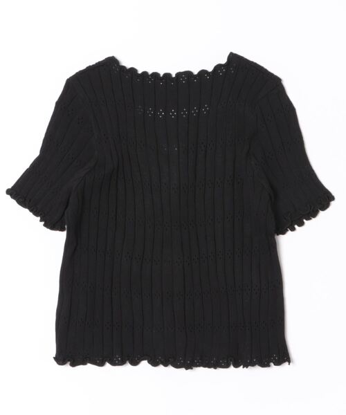 MAISON DE THERESE(メゾン ド テレーズ)の「VネックリボンTシャツ(ニット/セーター・レディース・ブラック/ブルー/イエロー/ピンク/ホワイト・FREE)」の6枚目の写真