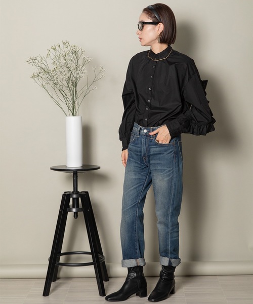 MHBG TOKYO（エムエイチビージートーキョー）の「ラッフルフリル袖シャツ（シャツ/ブラウス・レディース・ホワイト/ブラック・FREE）」の22枚目の写真