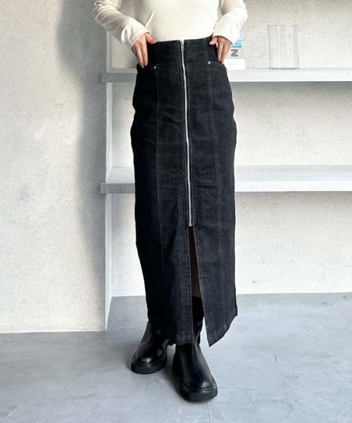 archives（アルシーヴ）の「ストレッチデニムＦｚｉｐタイトＳＫ（スカート・レディース・ブラック/ネイビー/グレー/ブルー・SMALL/MEDIUM）」の16枚目の写真