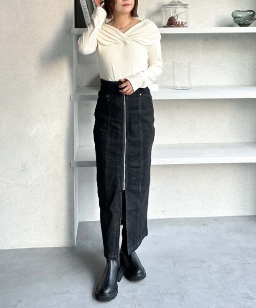 archives（アルシーヴ）の「ストレッチデニムＦｚｉｐタイトＳＫ（スカート・レディース・ブラック/ネイビー/グレー/ブルー・SMALL/MEDIUM）」の19枚目の写真