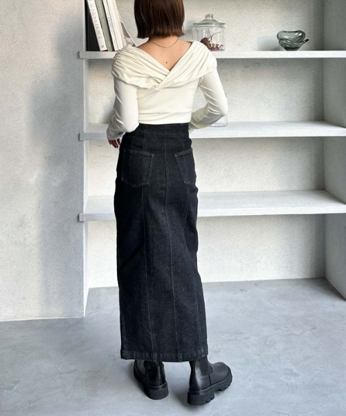 archives（アルシーヴ）の「ストレッチデニムＦｚｉｐタイトＳＫ（スカート・レディース・ブラック/ネイビー/グレー/ブルー・SMALL/MEDIUM）」の21枚目の写真