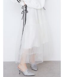 CALNAMUR | サイドラインリボンチュールスカート(スカート)