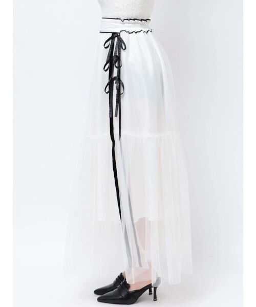 CALNAMUR（カルナムール）の「サイドラインリボンチュールスカート（スカート・レディース・ホワイト/グレー/ブラック・FREE）」の15枚目の写真