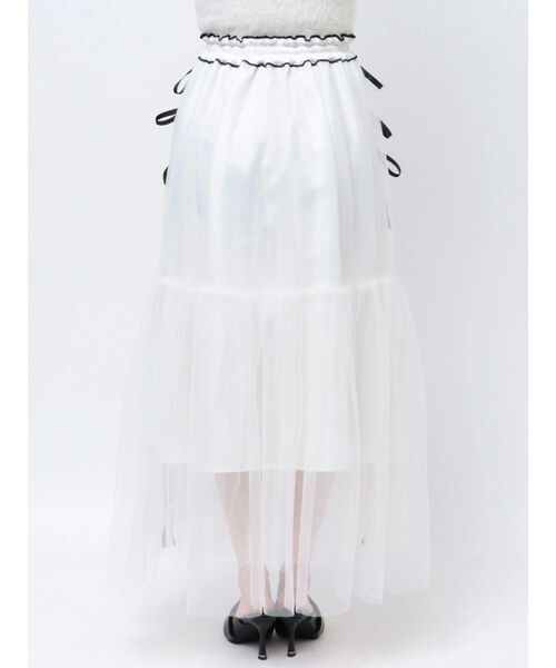 CALNAMUR（カルナムール）の「サイドラインリボンチュールスカート（スカート・レディース・ホワイト/グレー/ブラック・FREE）」の16枚目の写真
