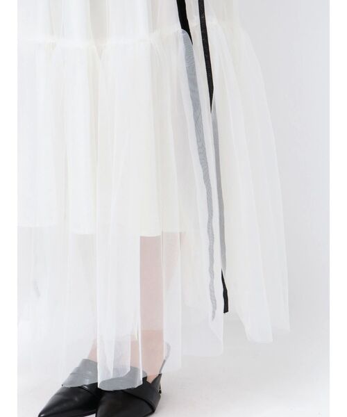 CALNAMUR（カルナムール）の「サイドラインリボンチュールスカート（スカート・レディース・ホワイト/グレー/ブラック・FREE）」の18枚目の写真