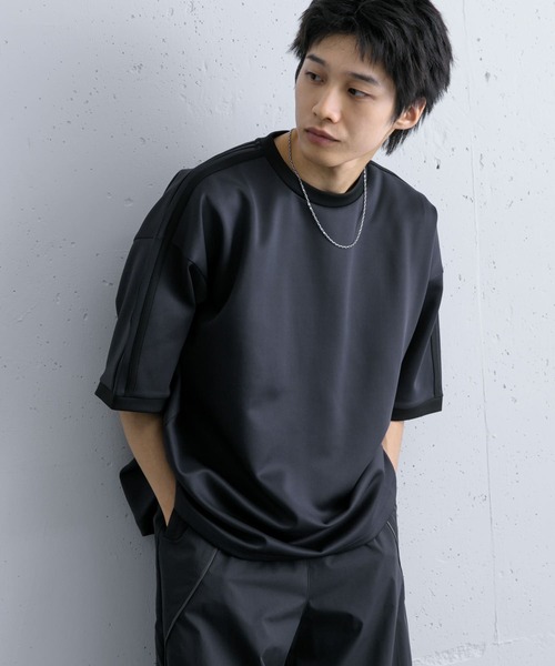 SENSE OF PLACE by URBAN RESEARCH（センスオブプレイスバイアーバンリサーチ）の「ポンチリンガーショートスリーブTシャツ（Tシャツ/カットソー・メンズ・チャコールグレー/ホワイト/ブラック・LARGE/MEDIUM）」の3枚目の写真