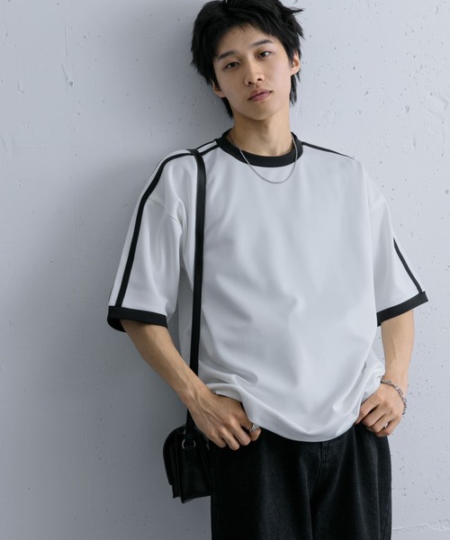 SENSE OF PLACE by URBAN RESEARCH（センスオブプレイスバイアーバンリサーチ）の「ポンチリンガーショートスリーブTシャツ（Tシャツ/カットソー・メンズ・チャコールグレー/ホワイト/ブラック・LARGE/MEDIUM）」の14枚目の写真