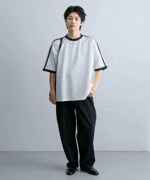 SENSE OF PLACE by URBAN RESEARCH（センスオブプレイスバイアーバンリサーチ）の「ポンチリンガーショートスリーブTシャツ（Tシャツ/カットソー・メンズ・チャコールグレー/ホワイト/ブラック・LARGE/MEDIUM）」の11枚目の写真