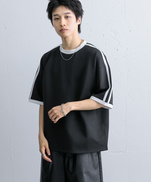 SENSE OF PLACE by URBAN RESEARCH（センスオブプレイスバイアーバンリサーチ）の「ポンチリンガーショートスリーブTシャツ（Tシャツ/カットソー・メンズ・チャコールグレー/ホワイト/ブラック・LARGE/MEDIUM）」の13枚目の写真