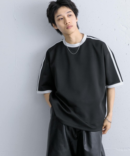 SENSE OF PLACE by URBAN RESEARCH（センスオブプレイスバイアーバンリサーチ）の「ポンチリンガーショートスリーブTシャツ（Tシャツ/カットソー・メンズ・チャコールグレー/ホワイト/ブラック・LARGE/MEDIUM）」の6枚目の写真