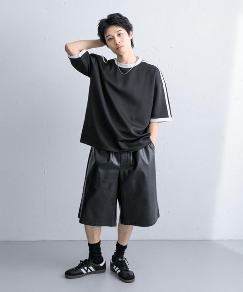 SENSE OF PLACE by URBAN RESEARCH（センスオブプレイスバイアーバンリサーチ）の「ポンチリンガーショートスリーブTシャツ（Tシャツ/カットソー・メンズ・チャコールグレー/ホワイト/ブラック・LARGE/MEDIUM）」の7枚目の写真