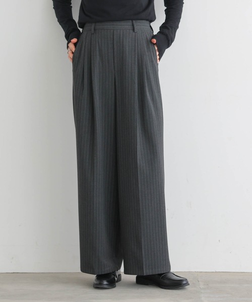 for/c（フォーシー）の「[低身長/高身長向けサイズ有]撥水タックストレートパンツ【サスティナブル】（スラックス・レディース・グレー/チャコールグレー/ブラック/ライトグレー/ネイビー/ブラウン/ベージュ/グレー系1/ネイビー系1・M/L/LL/MP/LP/TM）」の17枚目の写真