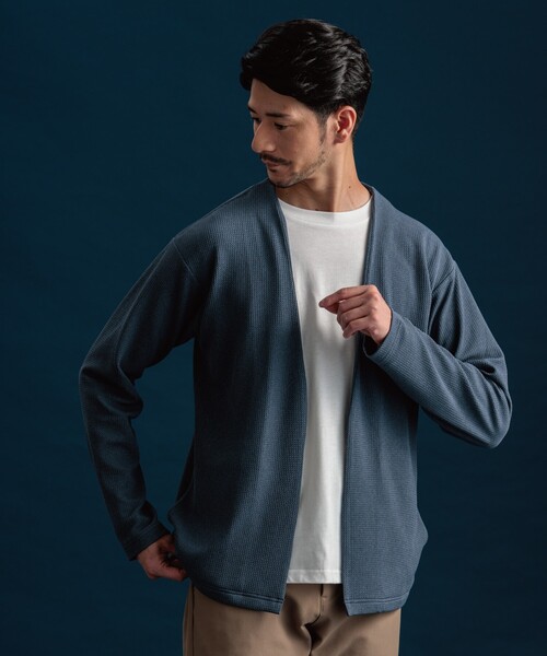 THE SHOP TK （ザ ショップ ティーケー ）の「◆【カーディガン＋ロンTセットアイテム】杢ふくれアンサンブルカーディガン（カーディガン/ボレロ・メンズ・ネイビー系5/ブラウン系その他/ピンク系その他/ブルーグリーン/ネイビー・04/03/02）」の9枚目の写真