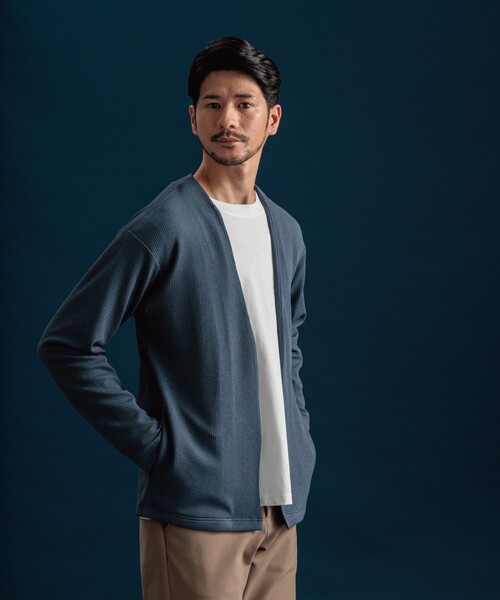 THE SHOP TK （ザ ショップ ティーケー ）の「◆【カーディガン＋ロンTセットアイテム】杢ふくれアンサンブルカーディガン（カーディガン/ボレロ・メンズ・ネイビー系5/ブラウン系その他/ピンク系その他/ブルーグリーン/ネイビー・04/03/02）」の10枚目の写真