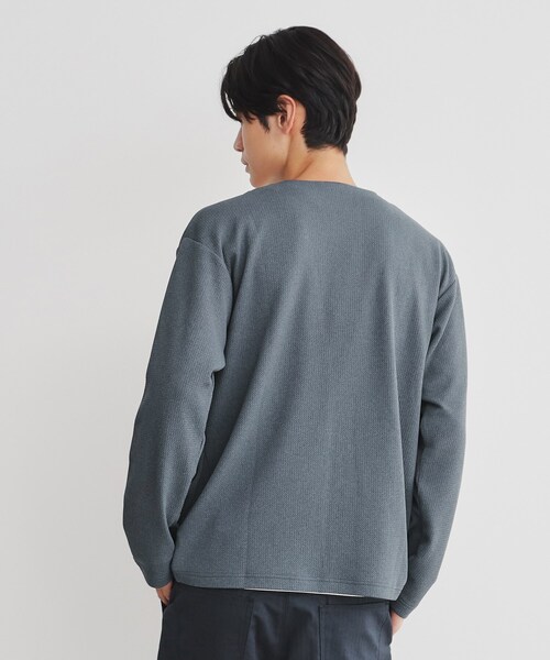 THE SHOP TK （ザ ショップ ティーケー ）の「◆【カーディガン＋ロンTセットアイテム】杢ふくれアンサンブルカーディガン（カーディガン/ボレロ・メンズ・ネイビー系5/ブラウン系その他/ピンク系その他/ブルーグリーン/ネイビー・04/03/02）」の21枚目の写真