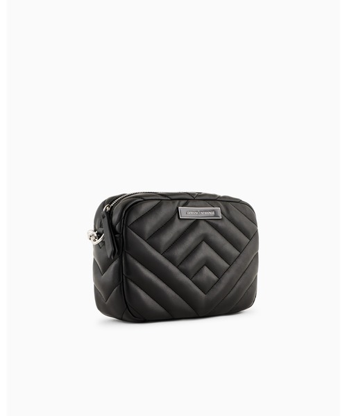 ARMANI EXCHANGE(アルマーニエクスチェンジ)の「【A|X アルマーニ エクスチェンジ】<オンライン限定>ボックスロゴ キルティングミニショルダーバッグ(ショルダーバッグ・レディース・ブラック/ダークベージュ・FREE)」の4枚目の写真