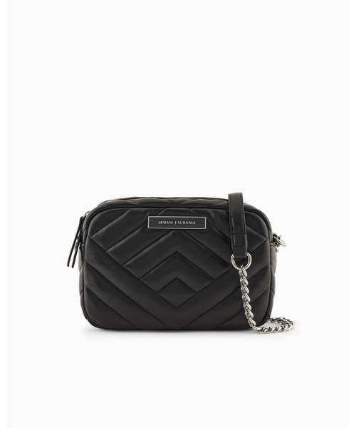 ARMANI EXCHANGE(アルマーニエクスチェンジ)の「【A|X アルマーニ エクスチェンジ】<オンライン限定>ボックスロゴ キルティングミニショルダーバッグ(ショルダーバッグ・レディース・ブラック/ダークベージュ・FREE)」の3枚目の写真