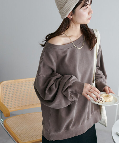 新品 ディスコート【ヘルシー大人見え♪】ピグメントワンショルスウェット ピグメントワンショルスウェット｜ディスコートの通販｜&mall