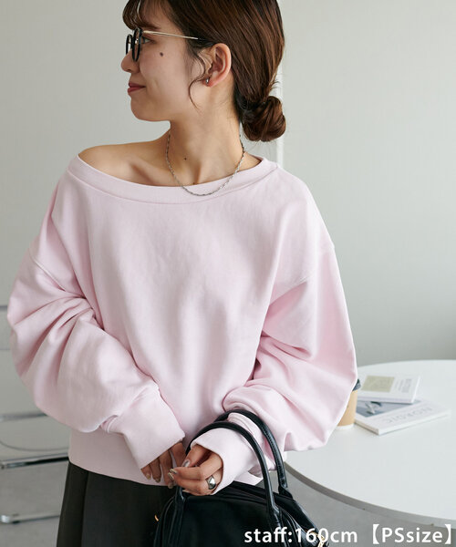 新品 ディスコート【ヘルシー大人見え♪】ピグメントワンショルスウェット Discoat tシャツ ピグメントワンショルスウェット レディース