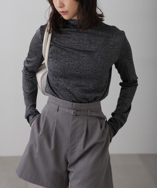 セール】◇シアーラメハイネックカットソー（Tシャツ/カットソー