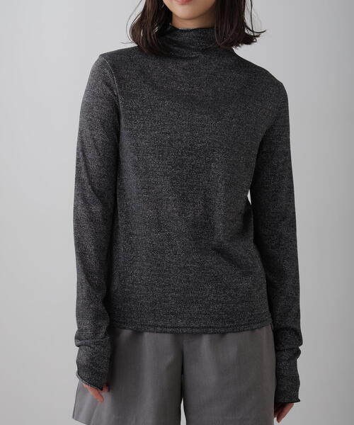 FREE'S MART（フリーズマート）の「◆シアーラメハイネックカットソー（Tシャツ/カットソー・レディース・ブラック/グレー・FREE）」の10枚目の写真