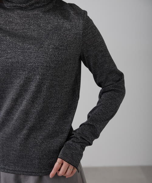 FREE'S MART（フリーズマート）の「◆シアーラメハイネックカットソー（Tシャツ/カットソー・レディース・ブラック/グレー・FREE）」の14枚目の写真