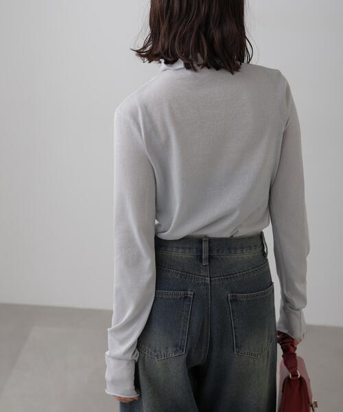 FREE'S MART（フリーズマート）の「◆シアーラメハイネックカットソー（Tシャツ/カットソー・レディース・ブラック/グレー・FREE）」の21枚目の写真