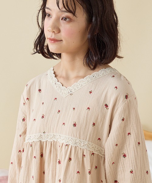 定価9790円♡新品未使用♡コットンダブルガーゼチェリーフリルパジャマ コットンダブルガーゼチェリーフリルパジャマ｜パジャマ