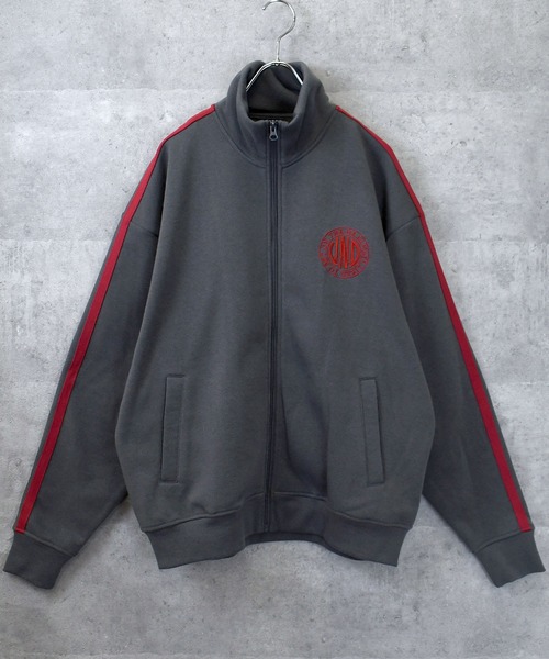 embroidery side line sweat track jacket/胸刺繍 サイドライン スウェット トラックジャケット（スウェット）｜Anytime Songs（エニータイムソングス）