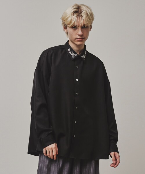 tk.TAKEO KIKUCHI（ティーケータケオキクチ）の「◆衿デザインアソートシャツ（シャツ/ブラウス・メンズ・ブラック/ホワイト系2/ダークグリーン/ホワイト系3/ブラック系2/ホワイト/ブラック系1・01/02/03）」の7枚目の写真