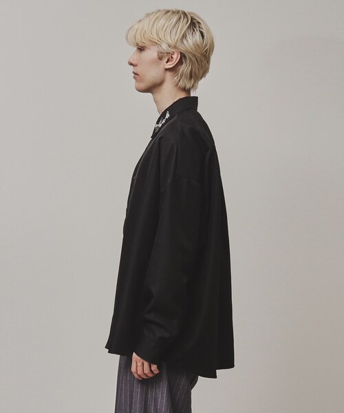 tk.TAKEO KIKUCHI（ティーケータケオキクチ）の「◆衿デザインアソートシャツ（シャツ/ブラウス・メンズ・ブラック/ホワイト系2/ダークグリーン/ホワイト系3/ブラック系2/ホワイト/ブラック系1・01/02/03）」の11枚目の写真