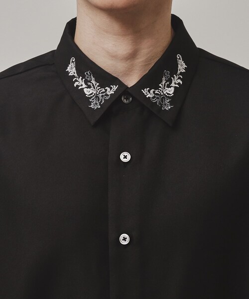 tk.TAKEO KIKUCHI（ティーケータケオキクチ）の「◆衿デザインアソートシャツ（シャツ/ブラウス・メンズ・ブラック/ホワイト系2/ダークグリーン/ホワイト系3/ブラック系2/ホワイト/ブラック系1・01/02/03）」の14枚目の写真