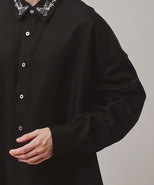 tk.TAKEO KIKUCHI（ティーケータケオキクチ）の「◆衿デザインアソートシャツ（シャツ/ブラウス・メンズ・ブラック/ホワイト系2/ダークグリーン/ホワイト系3/ブラック系2/ホワイト/ブラック系1・01/02/03）」の15枚目の写真