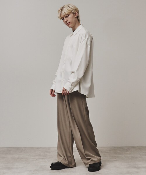 tk.TAKEO KIKUCHI（ティーケータケオキクチ）の「◆衿デザインアソートシャツ（シャツ/ブラウス・メンズ・ブラック/ホワイト系2/ダークグリーン/ホワイト系3/ブラック系2/ホワイト/ブラック系1・01/02/03）」の19枚目の写真