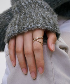 追加》8角ラインモチーフダイヤピンキーリング K10（リング）｜Lilas