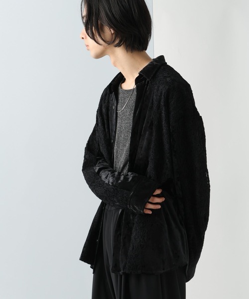 HARE（ハレ）の「ベロアレースキリカエシャツ(HARE)（シャツ/ブラウス・メンズ・ブラック/ブルー系その他・FREE）」の5枚目の写真