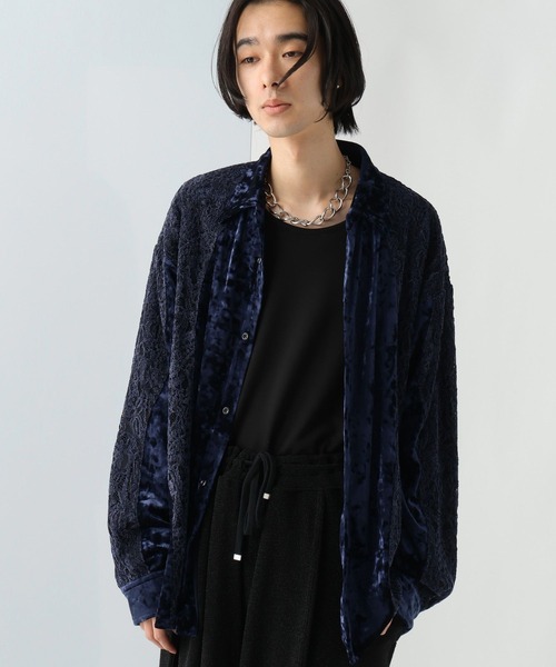 HARE（ハレ）の「ベロアレースキリカエシャツ(HARE)（シャツ/ブラウス・メンズ・ブラック/ブルー系その他・FREE）」の9枚目の写真