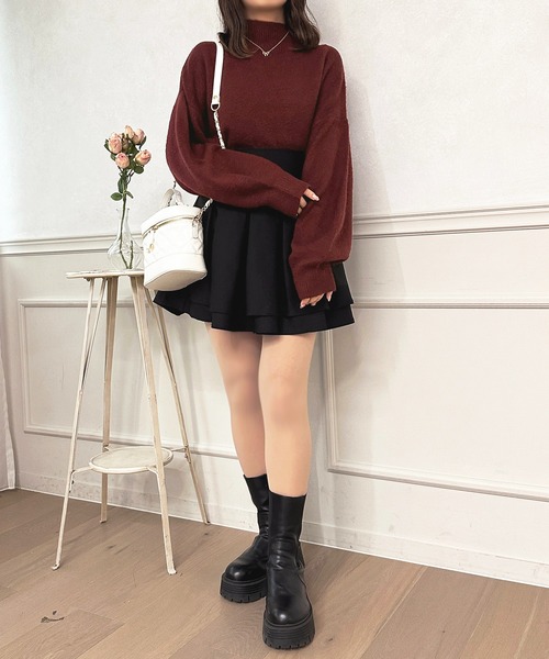 d.i.a新品ニット生地の重ねミニスカ セール】もちもちMILKニット【ZOZOTOWN限定アイテム】（ニット