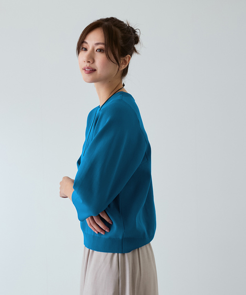 Jayro(ジャイロ)の「【EC限定】超軽量ラウンドスリーブプルオーバー(ニット/セーター・レディース・グレー/ブルー/ピンク/ネイビー・FREE)」の10枚目の写真