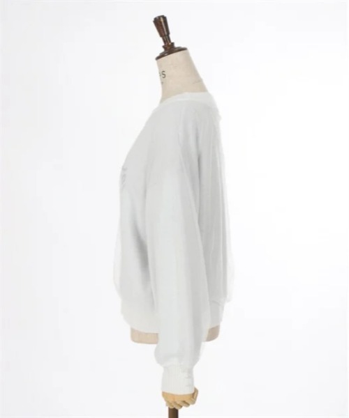 axes femme（アクシーズファム）の「シアレイヤードロゴジャカードニット（ニット/セーター・レディース・ホワイト/チャコール・FREE）」の4枚目の写真