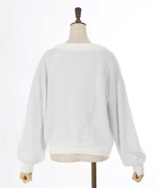 axes femme（アクシーズファム）の「シアレイヤードロゴジャカードニット（ニット/セーター・レディース・ホワイト/チャコール・FREE）」の5枚目の写真