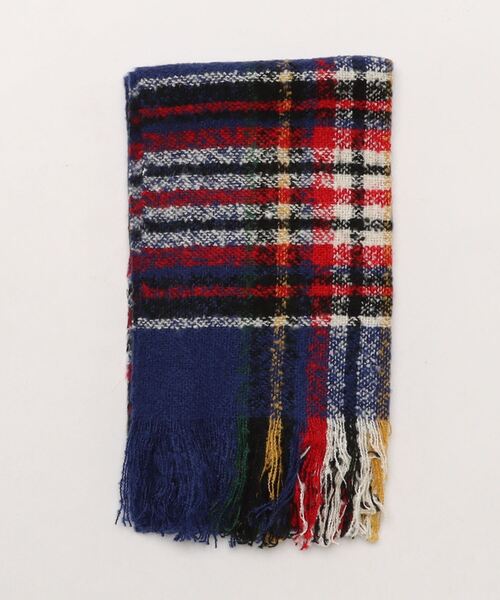 AVALON(U.Q)（アバロン）の「ループヤーンチェックストール（ストール/ショール・レディース・レッド/ブルー・FREE）」の2枚目の写真